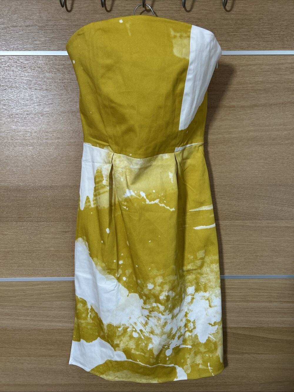 Anthropologie Ellender abstract inked Lined Strapless cocktail Dress Size 8